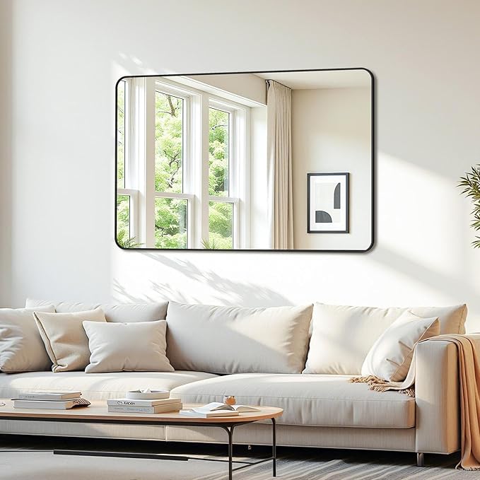 Bathroom Mirror 55" x 36", Large Rectangle Wall Mirror, Entryway Decor - Image 3