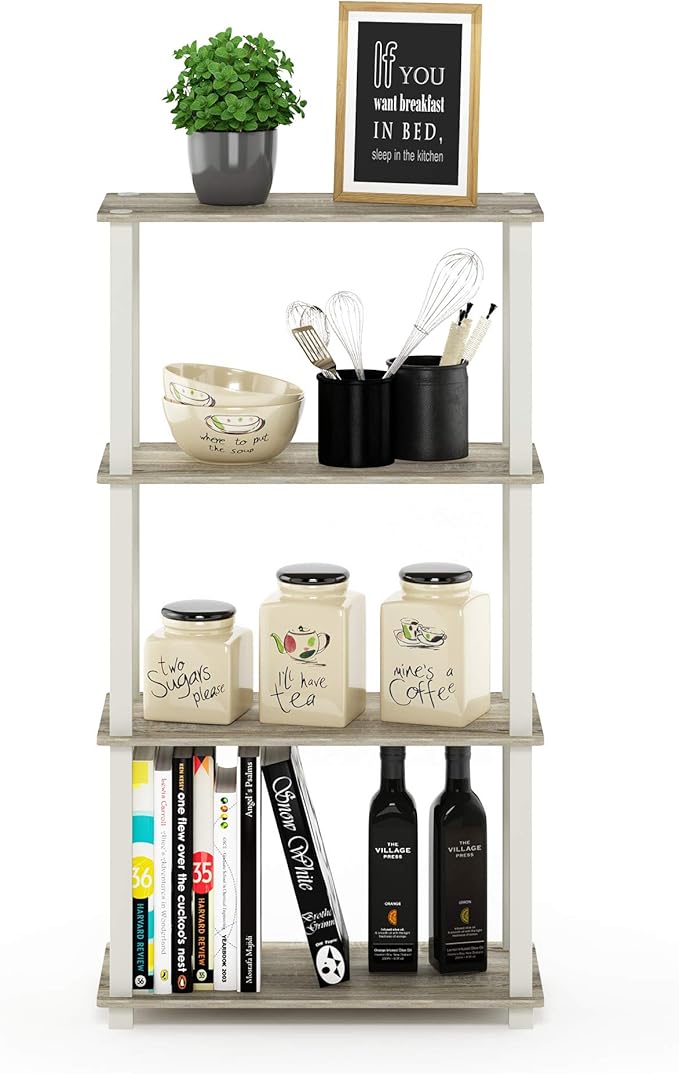 Furinno Turn-N-Tube 4-Tier Multipurpose Shelf Display Rack, Square Tube - Image 3