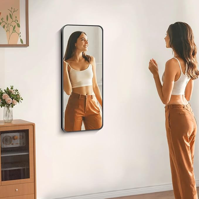 16" x 40"Bathroom Mirror, Matte Black Wall Mirror - Image 3
