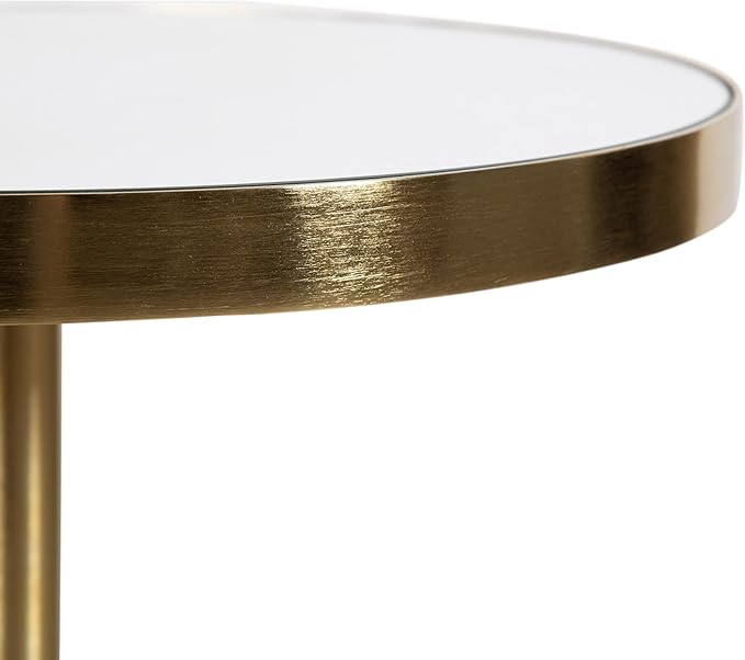 Kate and Laurel Tira Elegant Round Mirrored Side Table, Modern Glam Circle End - Image 9