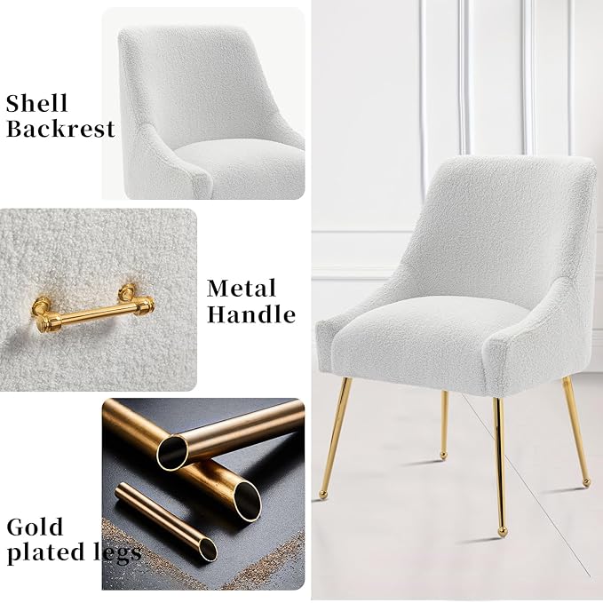 Modern Velvet Dining Chairs Set of 2, Contemporary Upholstered Furniture - Image 5