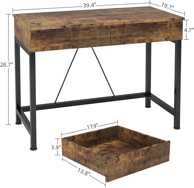 CAIYUN 40“ Small Desk for Bedroom, Computer Desk - Image 3