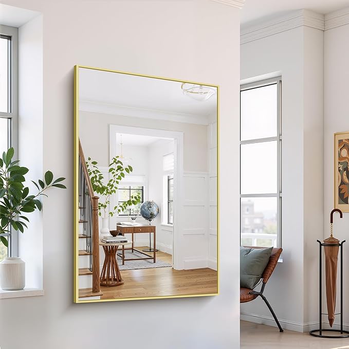 YIROMAN Bathroom Mirror 55"x36", Large Brushed Gold Bathroom Mirror - Image 4