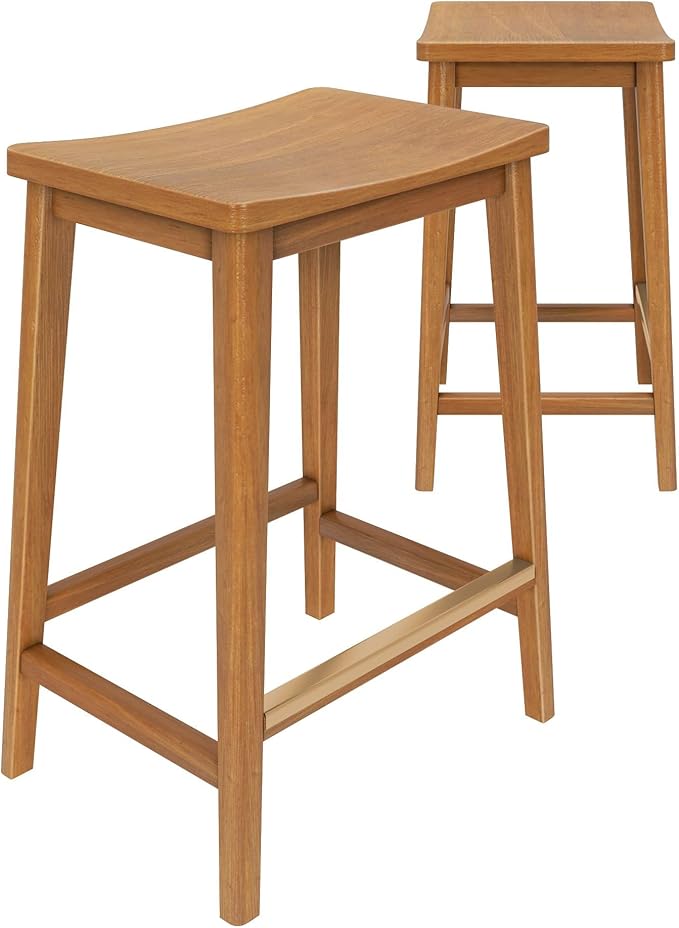 Plank+Beam Smythe Counter Stool, Sturdy Wood Modern Kitchen Counter Height Stool - Image 4