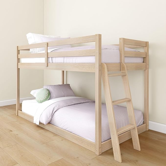 Grain & Grove Bear Twin Over Twin Bunk Bed, Low Bunk Bed Frame by GrainGrove