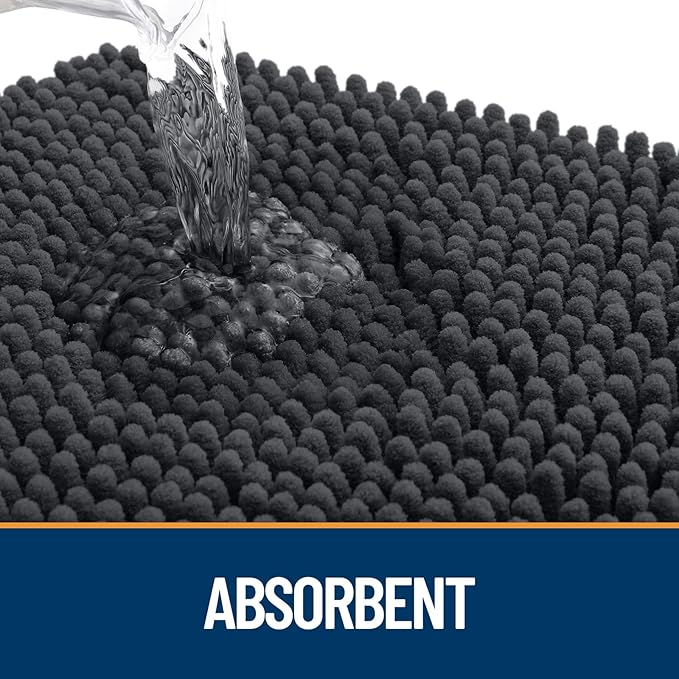 OLANLY Door Mat for Muddy Dog Paws 48x30, Ultra Absorbent Chenille Mud Doormat - Image 3