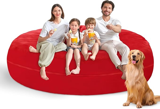7FT Bean Bag Chair with Ultra Soft Velvet Cover Bean Bag Sofa with Memory Foam by Unknown