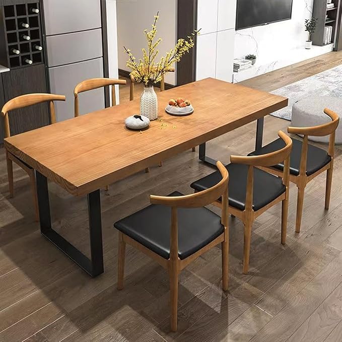 Stylish Modern Minimalist Solid Wood Dining Table - Image 7