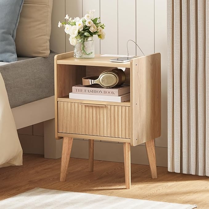 Fluted Nightstand, End Table, Small Modern Bedside Table - Image 4