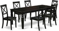 East West Furniture LGBO7-BLK-W 7 Piece Dining Set Consist of a Rectangle by EastWestFurniture