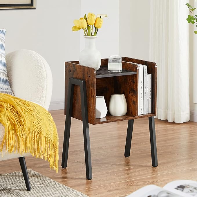 VECELO Nightstand Set of 2, Industrial Side End Table/Stackable Accent Furniture - Image 7