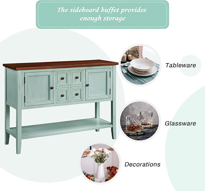 Merax Wood Farmhouse Buffet Sideboard Table - Image 4