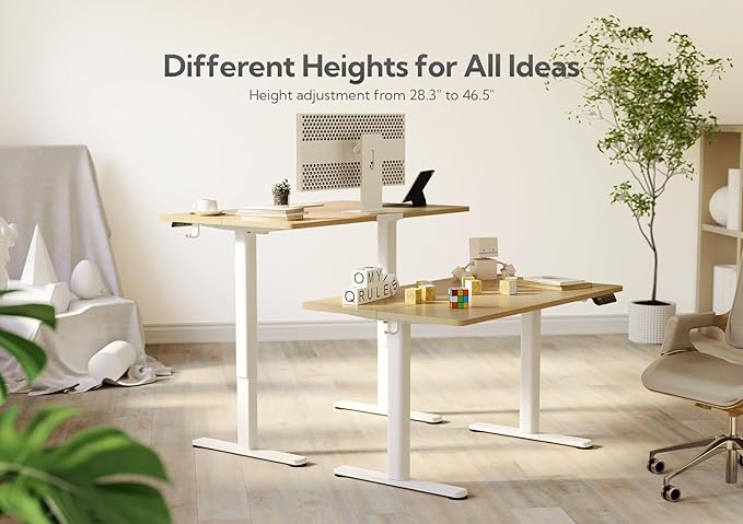 Claiks Electric Standing Desk, Adjustable Height Stand up Desk, 40x24 Inches - Image 4