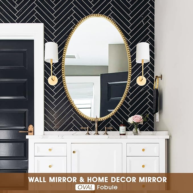 Oval Wall Mirror for Bathroom, Large Hanging Vanity Mirror for Bedroom - Image 6