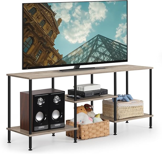 50 Inch TV Stand for Bedroom Rustic Grey Entertainment Center - Image 8