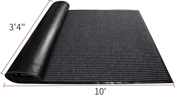 TANYOYO 3' X 10' Commercial Grade Door Floor Mat Brush Step Entrance Mat Vinyl - Image 3
