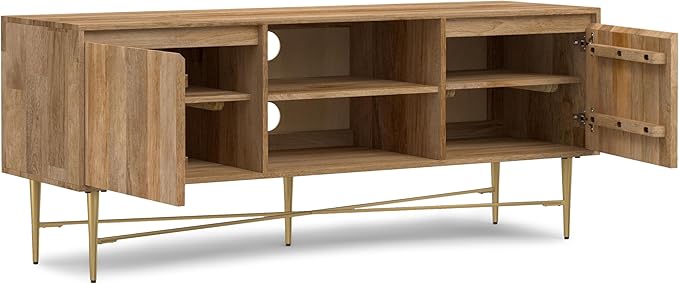 SIMPLIHOME Fallon SOLID MANGO WOOD 60 inch Wide Contemporary TV Media Stand in - Image 4