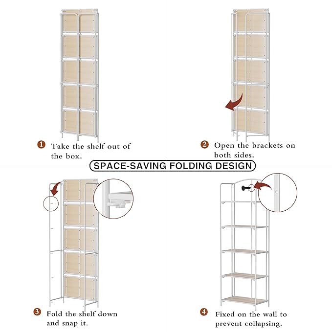 Crofy No Assembly Folding Bookshelf - Image 6