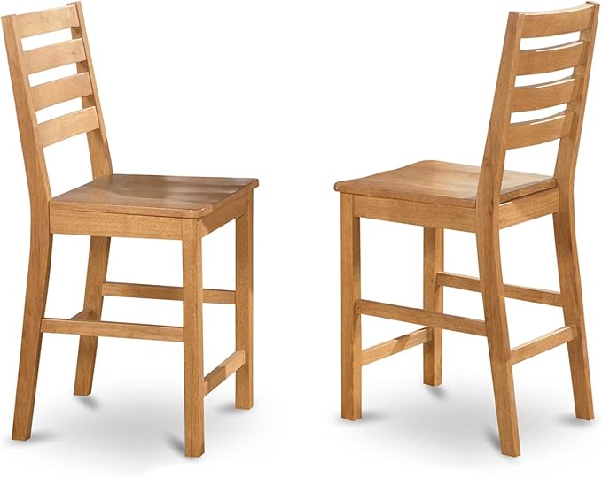 East West Furniture JACF5-OAK-W 5 Piece Counter Height Dining Set Includes a - Image 4