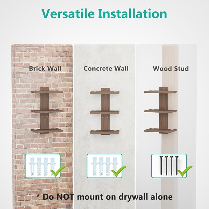 WALI Floating TV Shelves for Wall, Projector Shelf Holds Up to 22lbs, Wooden - Image 8