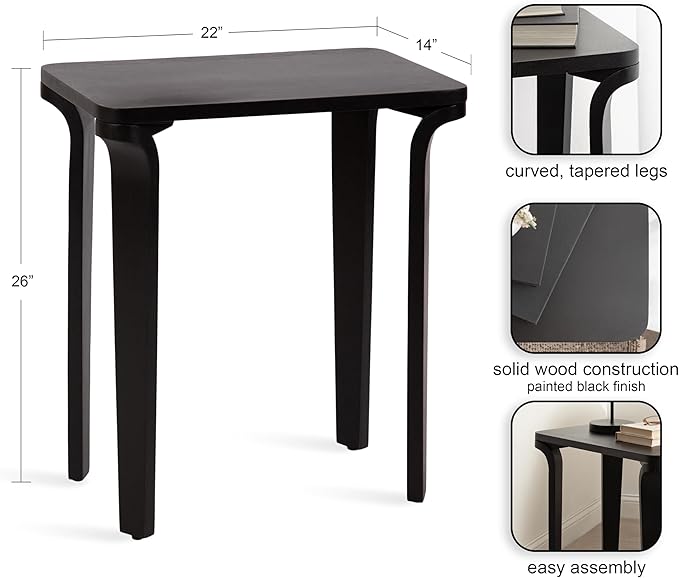 Kate and Laurel Escalon Modern Rectangle Wood Side Table, Transitional - Image 3