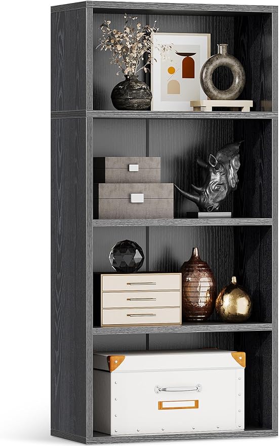 Casaottima 4-Tier Open Bookshelf and Bookcase, Floor Standing Display Storage by Casaottima