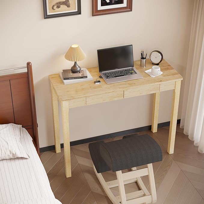 Solid Wood Desk with Drawers - Image 6