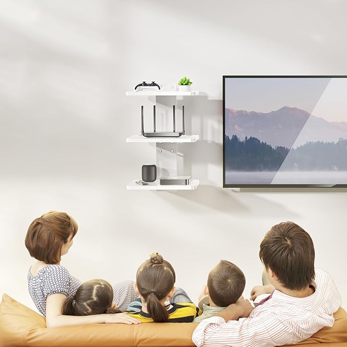 WALI Floating TV Shelf, Holds Up to 22lbs, Wooden Wall Mounted Shelves - Image 2