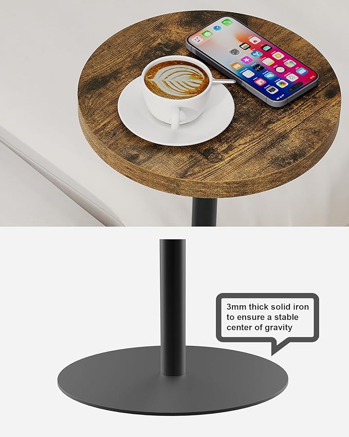 TUTOTAK Tall Round Side Table, Small End Table, Beside Table, Drink Table - Image 6