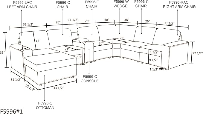 Modular Sectional Sofa Living Room Ottoman, U-Shaped Modern Couches - Image 2
