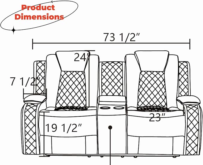Loveseat Recliner Sofa, Reclining Loveseat Leather Couch - Image 2