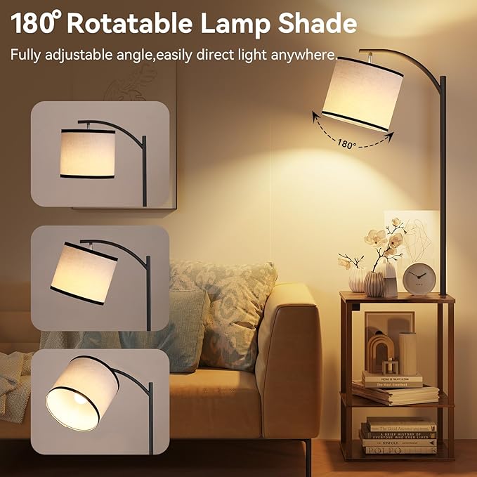 SUNMORY Floor Lamp with Table, End Table - Image 8