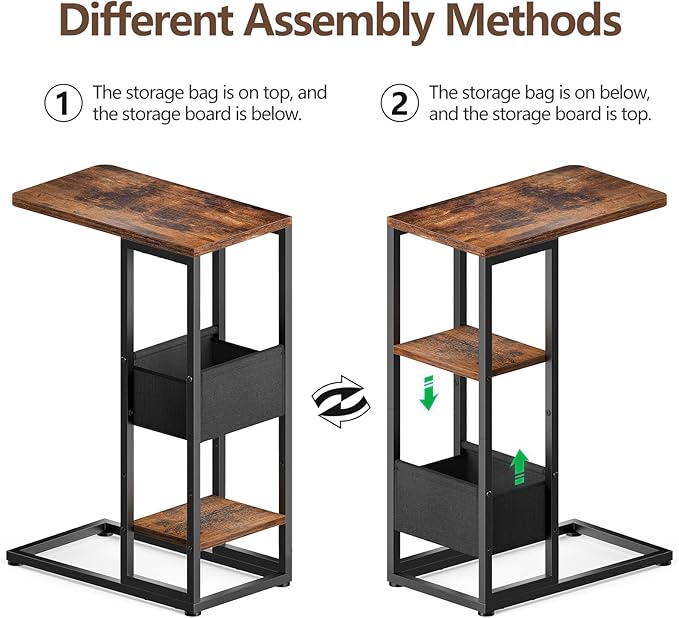 C Shaped End Table, Small Side Table - Image 5