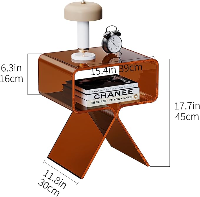 Acrylic Nightstand Side Table Modern Design Clear Home Decor Display End Table - Image 3
