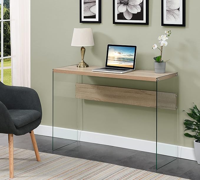 Convenience Concepts SoHo Console Table/Desk, Weathered White - Image 2