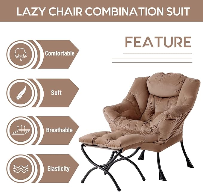 LITA Velvet Dark Brown Contemporary Accent Leisure Upholstered Sofa Chair - Image 5