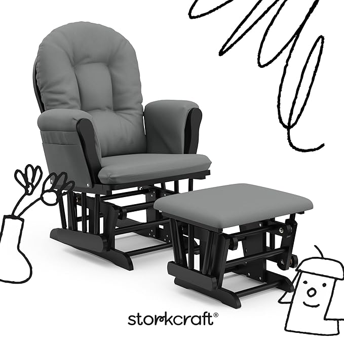 Storkcraft Premium Hoop Glider & Ottoman — GREENGUARD Gold Certified, Solid - Image 3