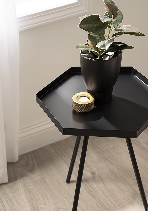 Kate and Laurel Kashvi Modern Side Table; 17 x 15 x 20; Black; Decorative - Image 6