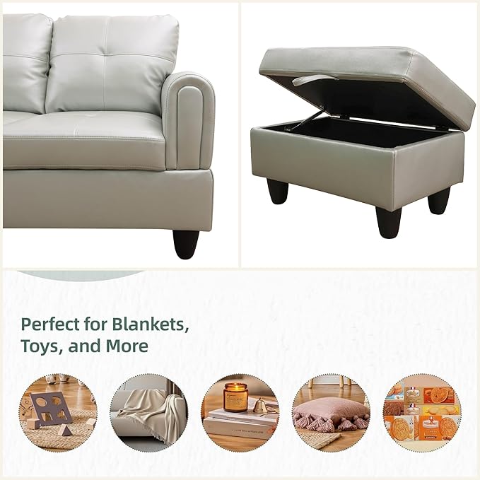 L Shaped Sectional Couches, Leather Couch Modular Sectional Sofa - Image 4