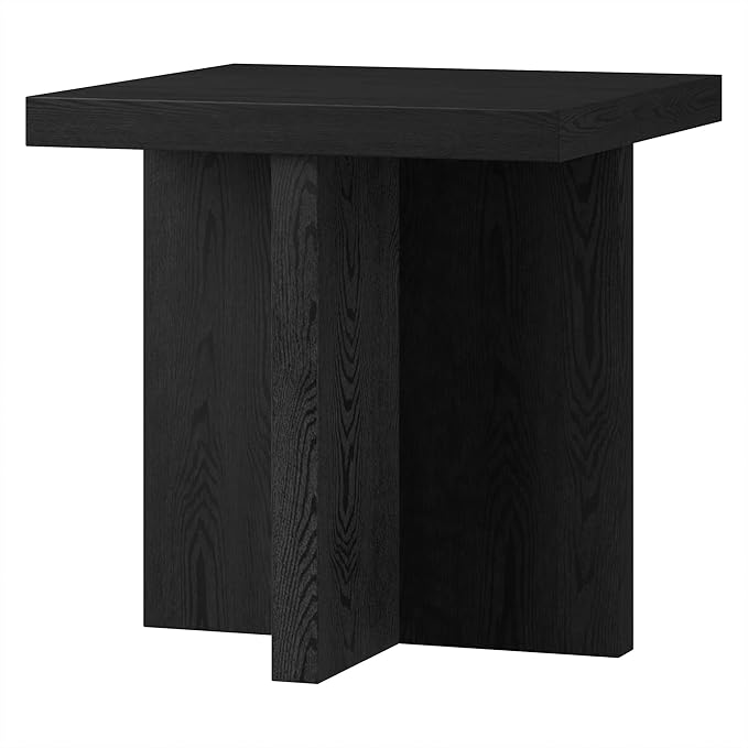 Henn&Hart 22" Wide Square Side Table in Natural Black, - Image 5