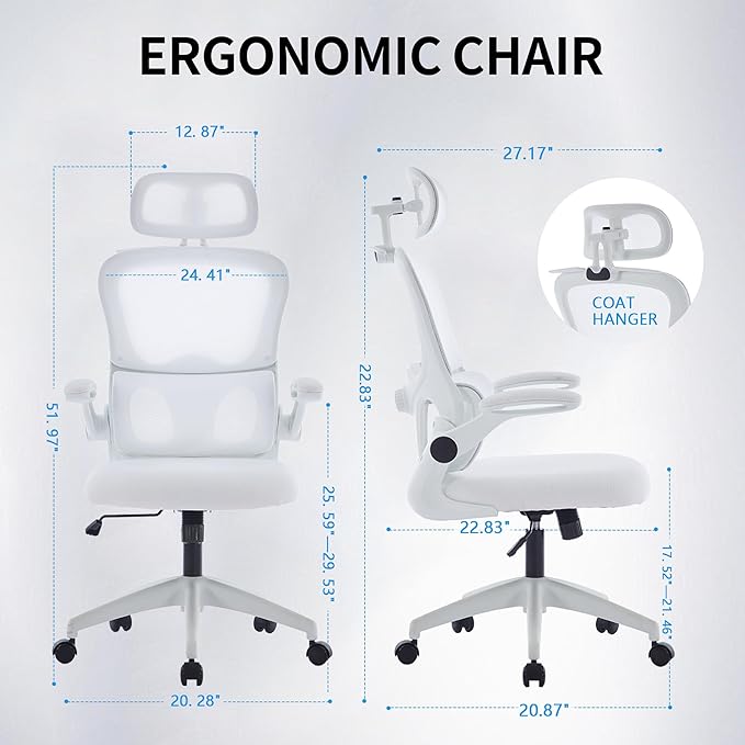 Ergonomic Mesh Office Chair, 400 lbs Capacity, High Back Desk Chair - Image 2