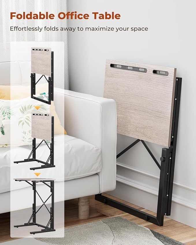 21''Wx28''H Folding TV Tray for Eating, Small Foldable C-Shaped Tray Table - Image 4