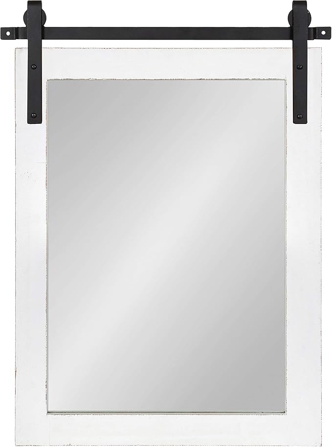 Kate and Laurel Cates Farmhouse Wood Framed Wall Mirror, 18 x 26, Barn - Image 3