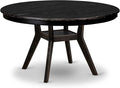 F58-11-TP - Kitchen Table with Acacia Wood Round Tabletop, Sand Blasted Black by LuxebyEastWestFurniture