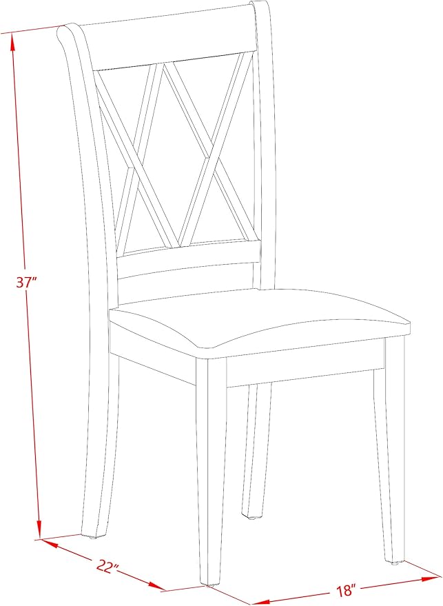 East West Furniture MZCL5-MAH-C 5 Piece Kitchen Table & Chairs Set Includes a - Image 13