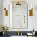 24X36 Inch Gold Mirror for Bathroom, Modern Rounded Corner Rectangle Mirror by FerytangeHome