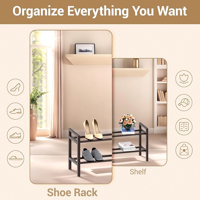 Haddockway Bamboo Shoe Rack for Closet, Free Standing Shoe Organizer - Image 5