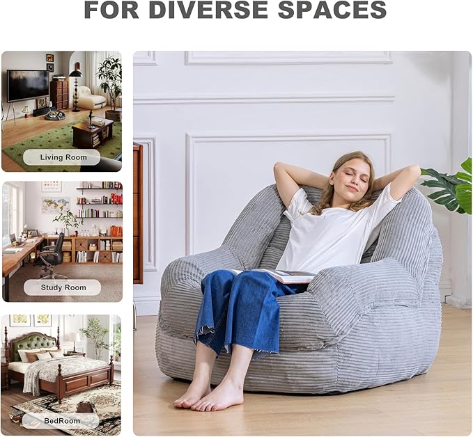 Giant Bean Bag Chair with Armrests - Image 8