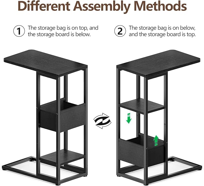 C Shaped End Table, Small Side Table - Image 5