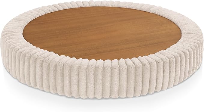 Furniture of America Lennox Modern Chenille 25-inch Round Storage Ottoman - Image 19